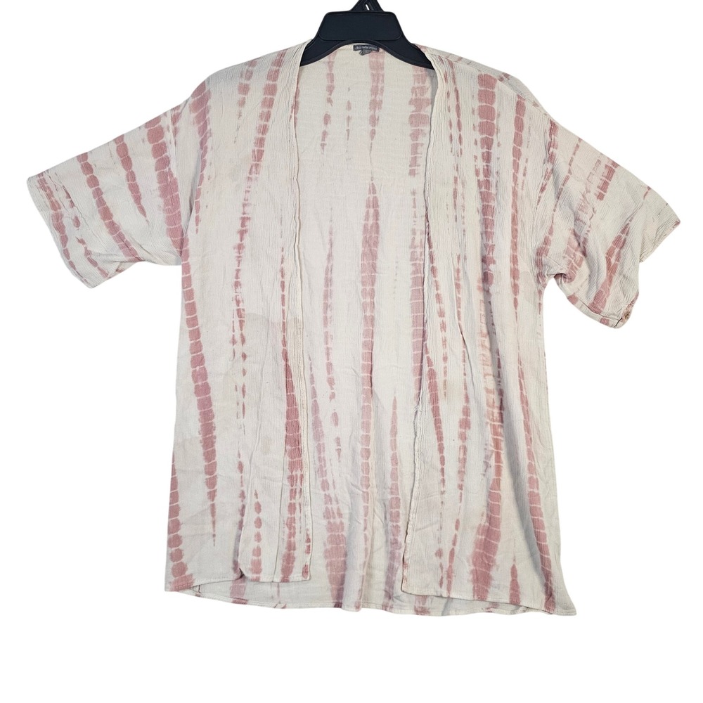 Charlotte Russe Womens XS Pink‎ Tie Dye Open Front Kimono Cardigan Short Sleeve